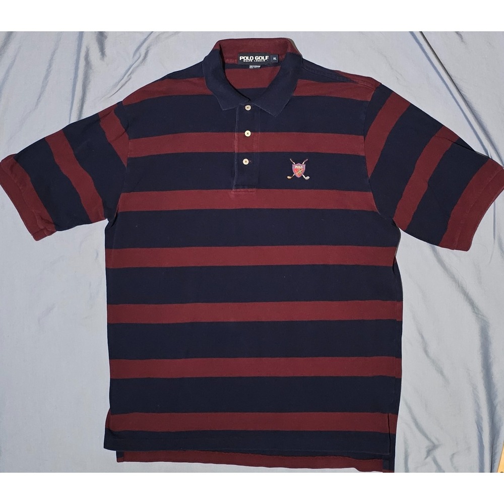 Ralph Lauren Polo Shirt Mens XL‎ Colorblock Stripe Polo Golf Crest USA